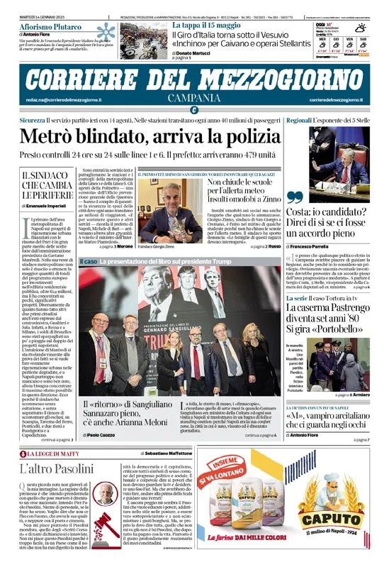 Prima-pagina-corriere del mezzogiorno-del-2025-01-14